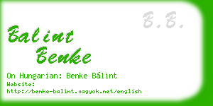 balint benke business card