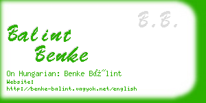 balint benke business card